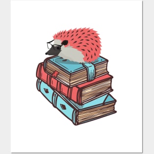 'Book Nerd Hedgehog' Lovely Book Worm Gift Posters and Art